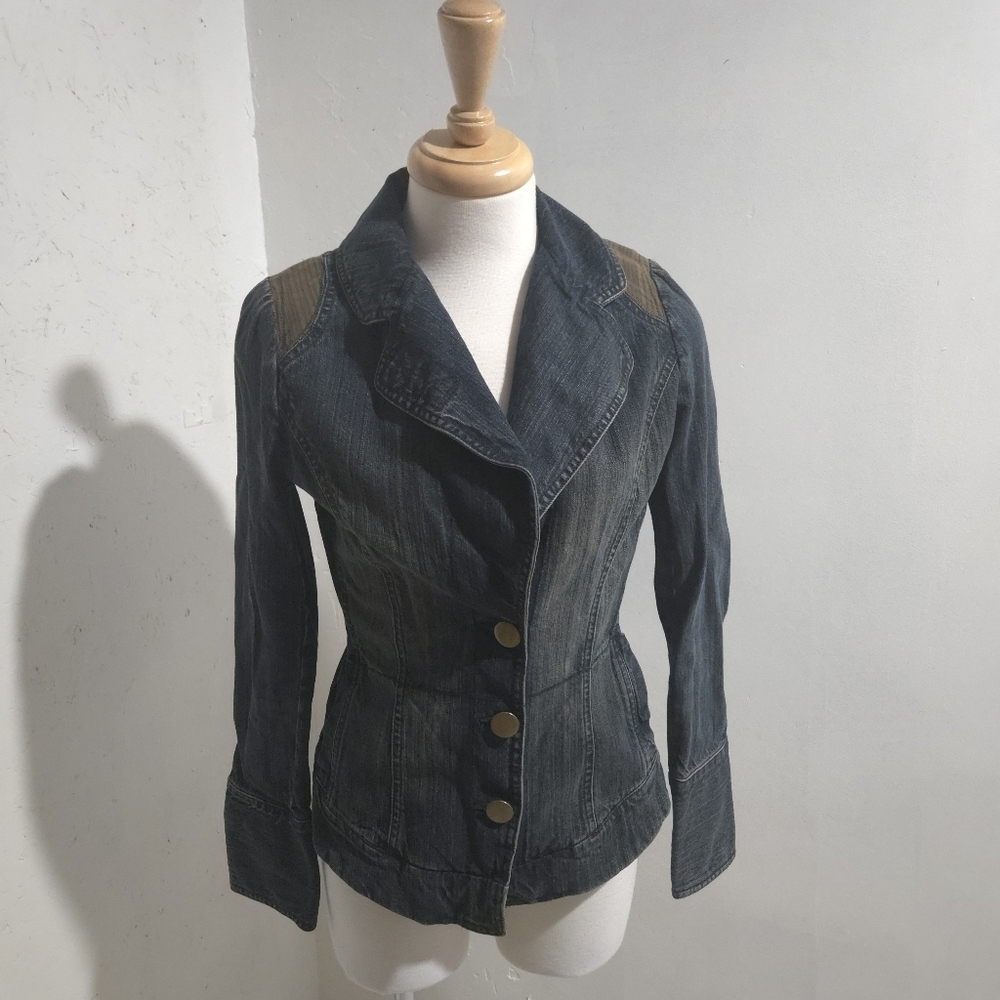 Tristan & Iseut|  Dark Blue Denim Jacket with Button Details